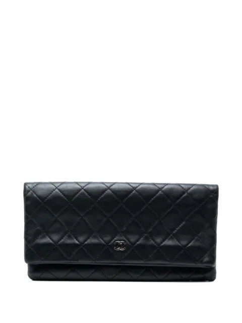 CHANEL Pre-Owned bolsa de mano capitonada CC Beauty Foldover de piel de cordero capitonada 2014