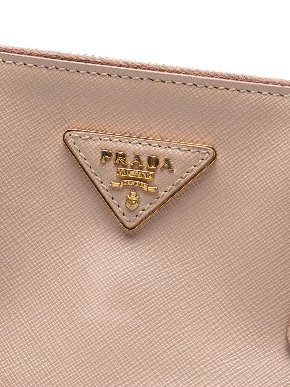 PRADA Pre-owned 2000-2025 Medium Saffiano Lux Galleria Double Zip Satchel In Brown