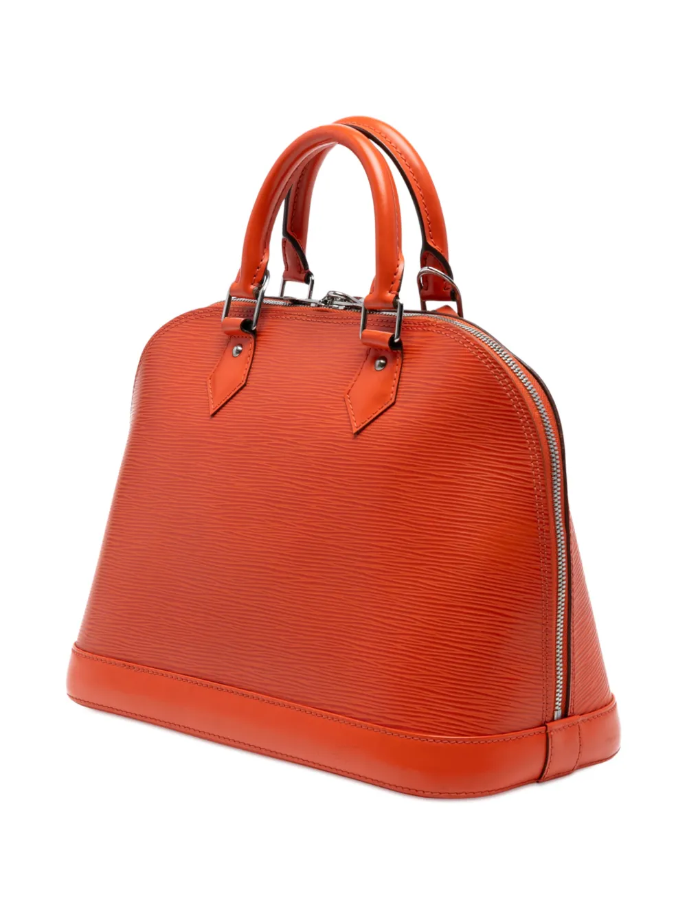 Pre-owned Louis Vuitton 2014 Epi Alma Pm Satchel In Orange