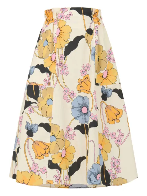 Marni falda midi acampanada con estampado floral