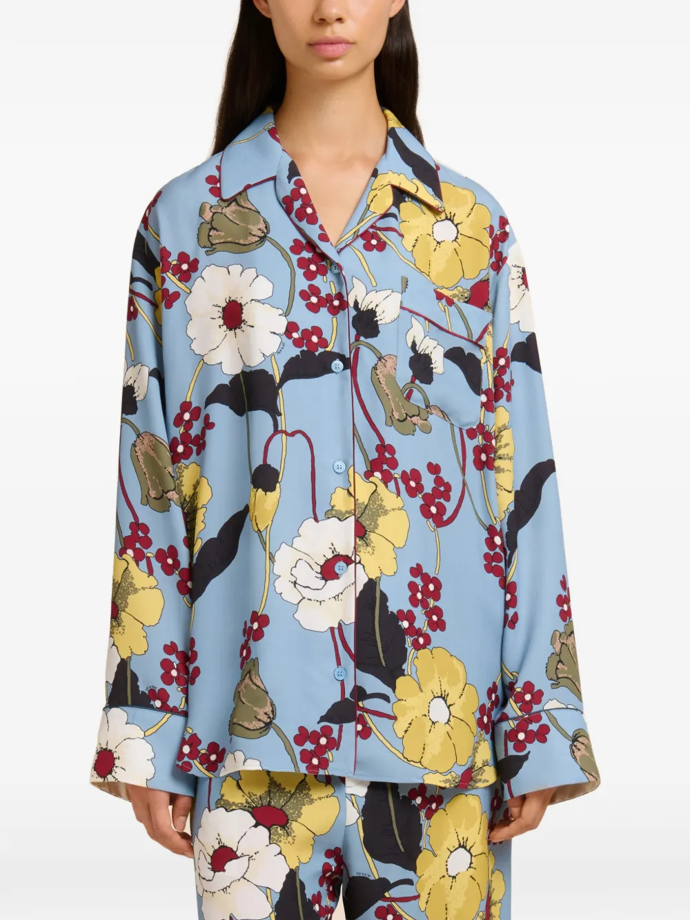 floral-detail long-sleeve shirt