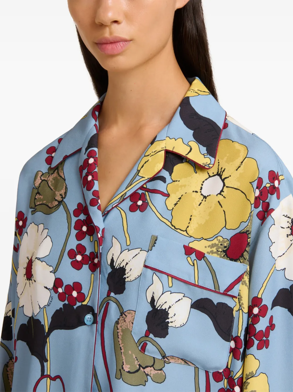 floral-detail long-sleeve shirt