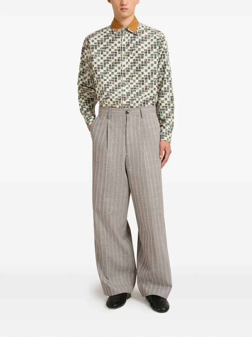 Marni pleat tartan-pattern trousers | Regular-Fit & Straight Leg Pants | Image 2