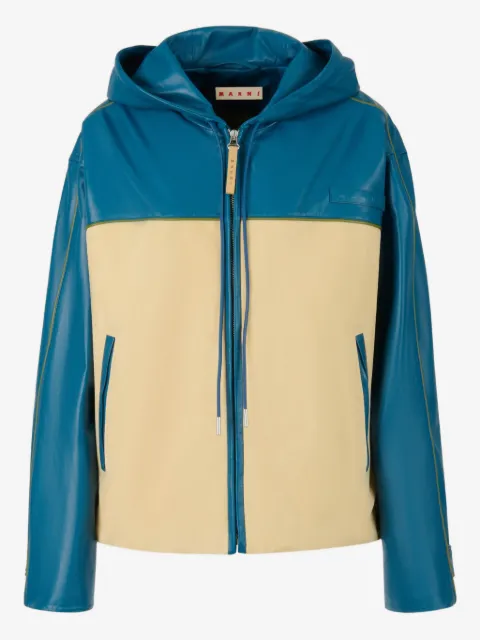 Marni Lederjacke mit Kapuze