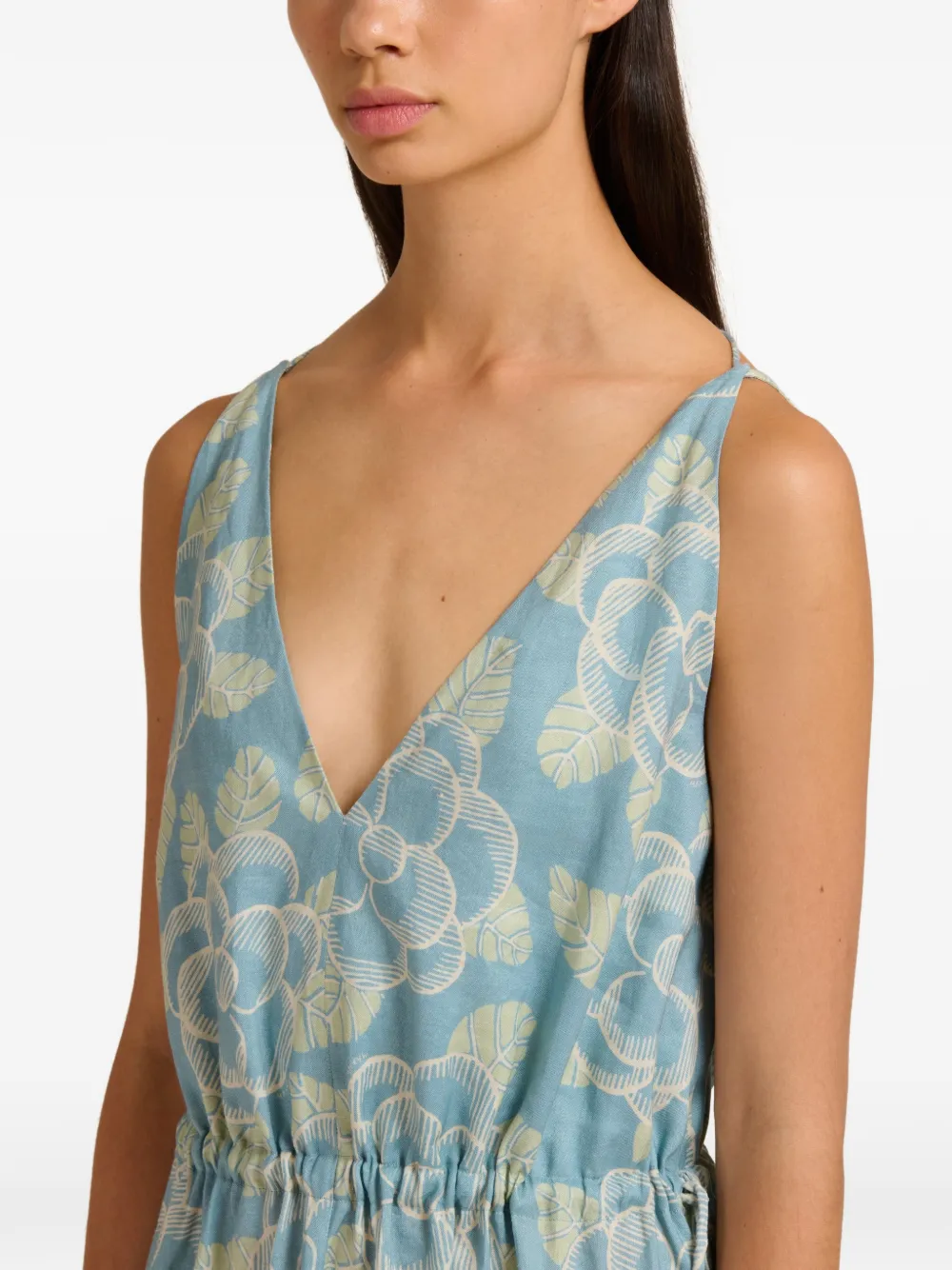 Marni Maxi-jurk met bloemenprint Blauw