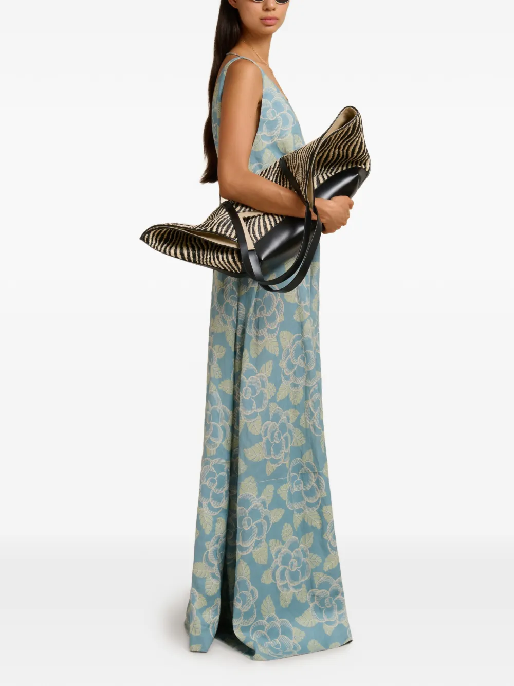  Marni Floral-pattern Maxi Dress - Blue 