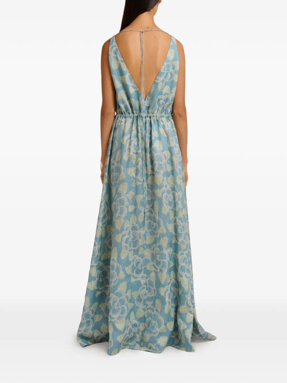 Marni Maxi-jurk met bloemenprint Blauw