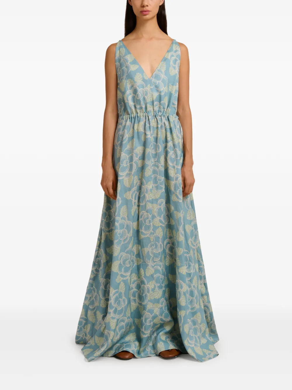 Marni Maxi-jurk met bloemenprint - Blauw