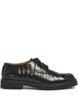 Marni Dada Army Leather Derby Shoes | Black | FARFETCH