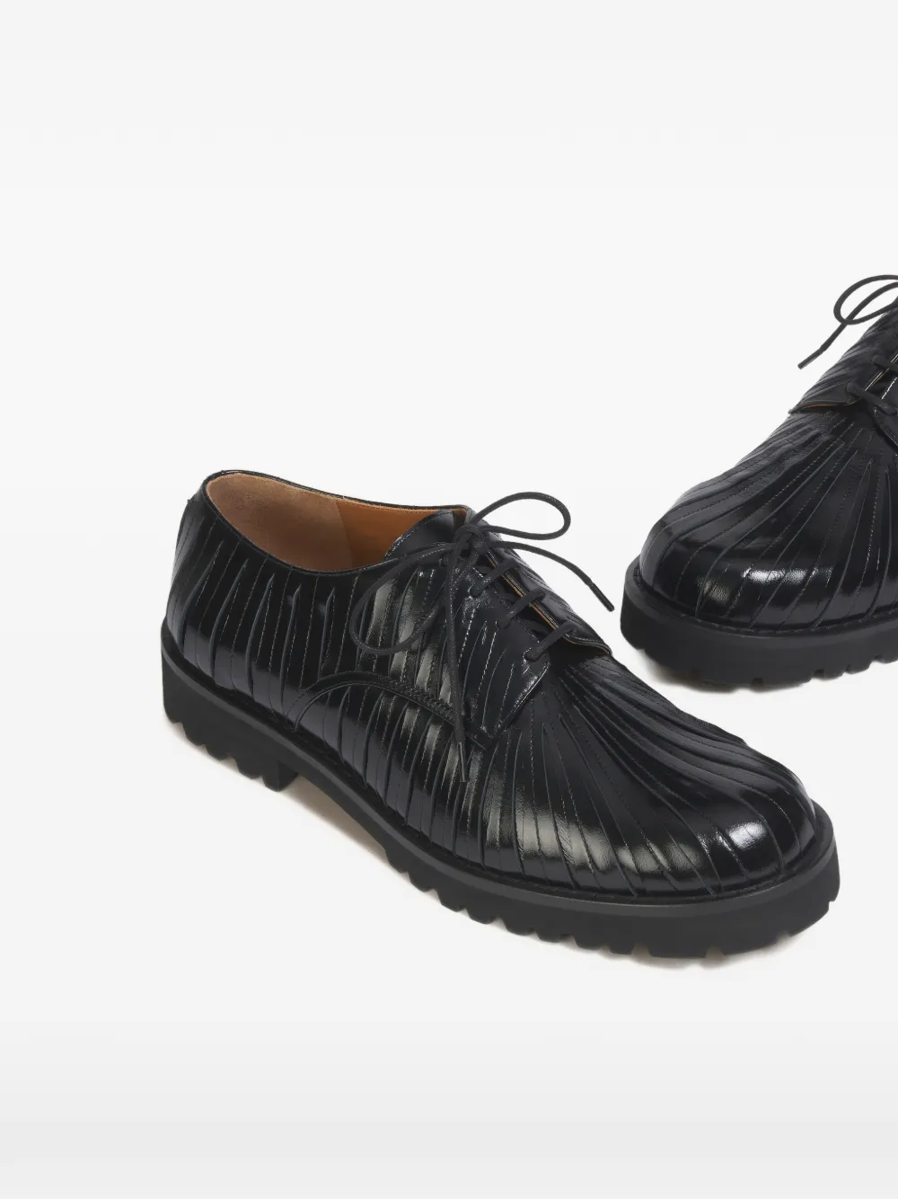 Marni Cut-and-sewn Oxford Shoes In Black