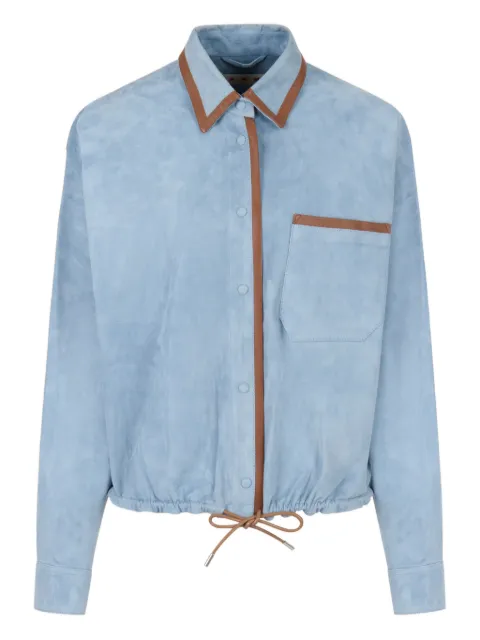 Marni camisa con ribete de napa