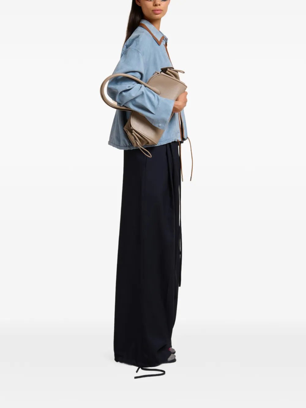 Marni Suède blouse met contrasterende afwerking Blauw