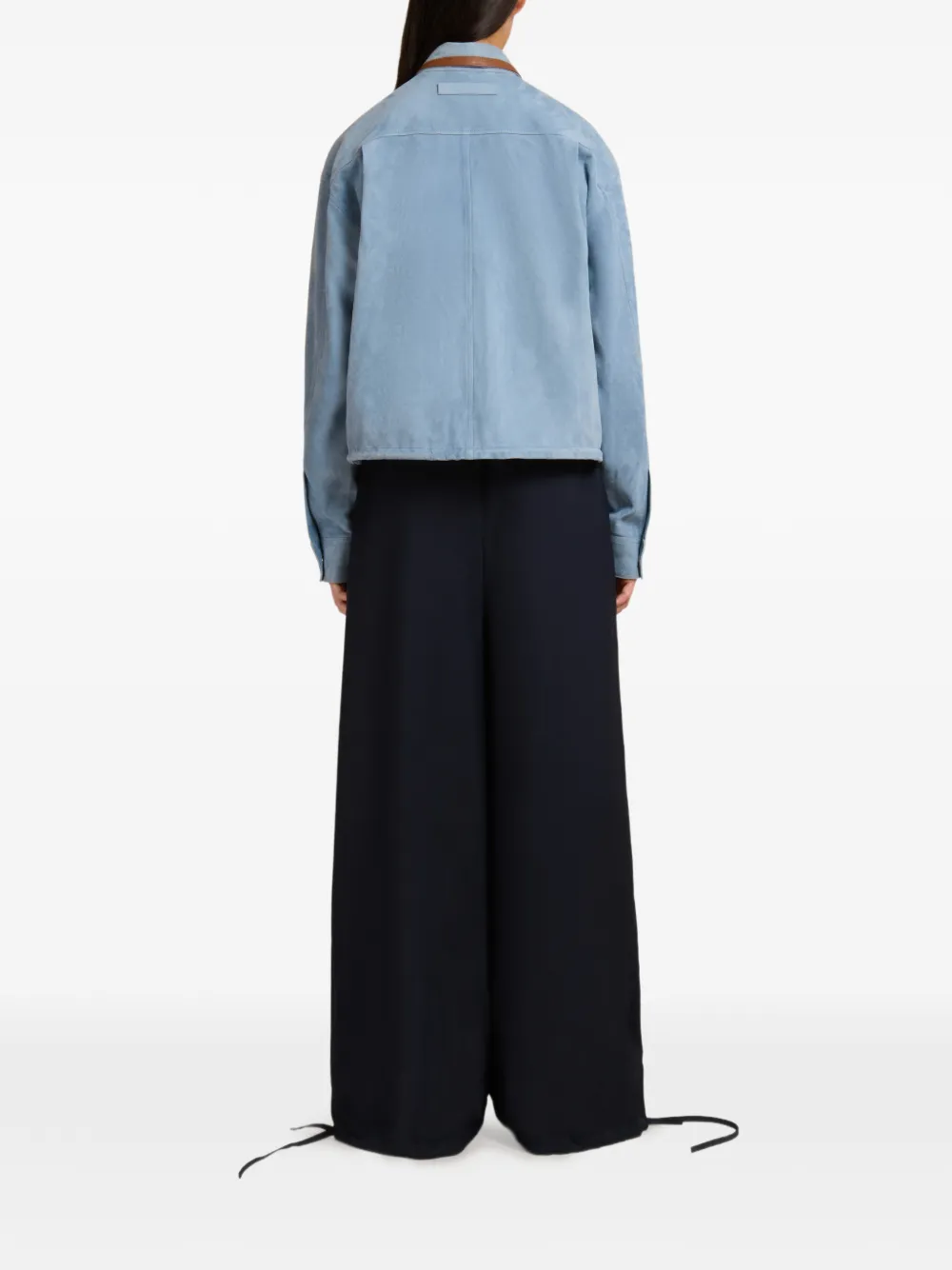 Marni Suède blouse met contrasterende afwerking Blauw