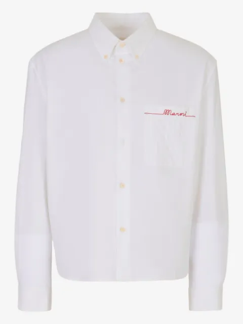 Marni camisa oxford con bolsillo a rayas