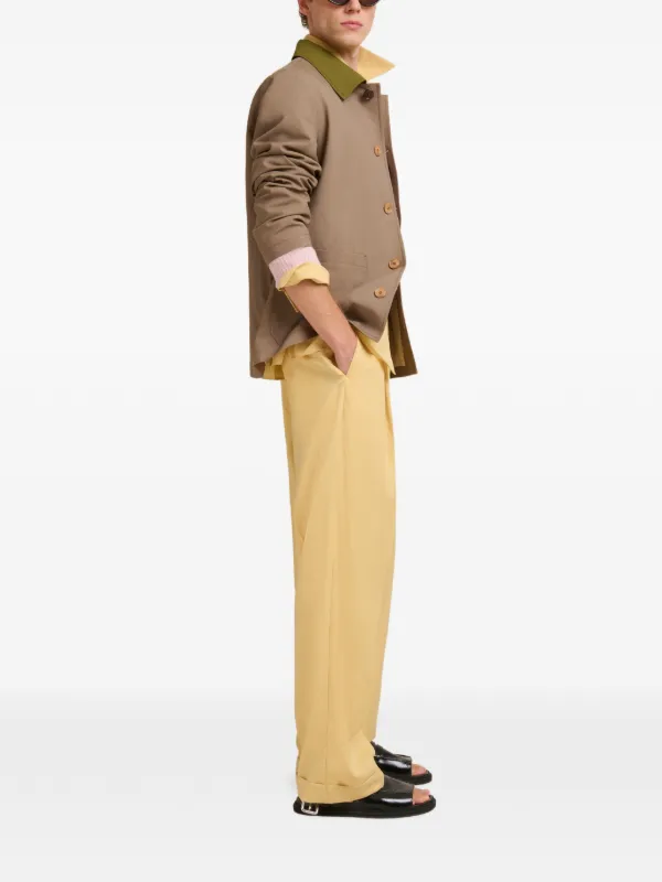 Marni コントラストカラー シャツジャケット | ブラウン | FARFETCH JP