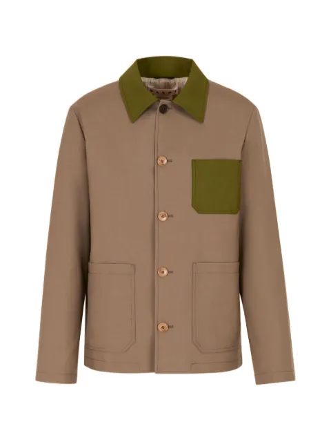 Marni sobrecamisa con cuello en contraste y bolsillo