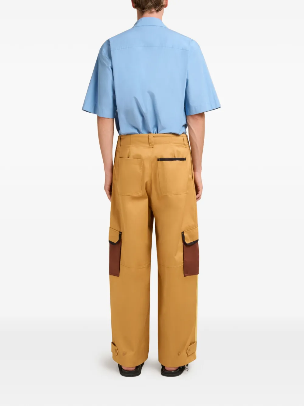 Marni Cargo broek met colourblocking Geel