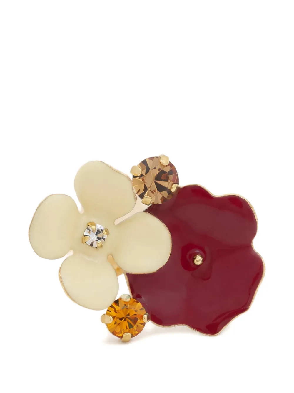 Marni brightly coloured flower rhinestone ring - Oro