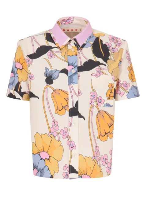 Marni floral-print pocket shirt