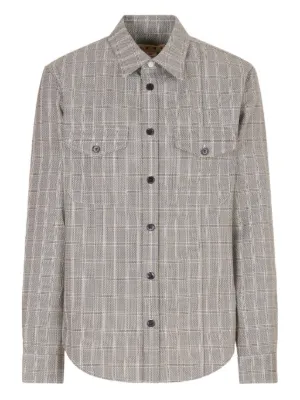 Jil Sander チェック ジップシャツ | ブラウン | FARFETCH JP