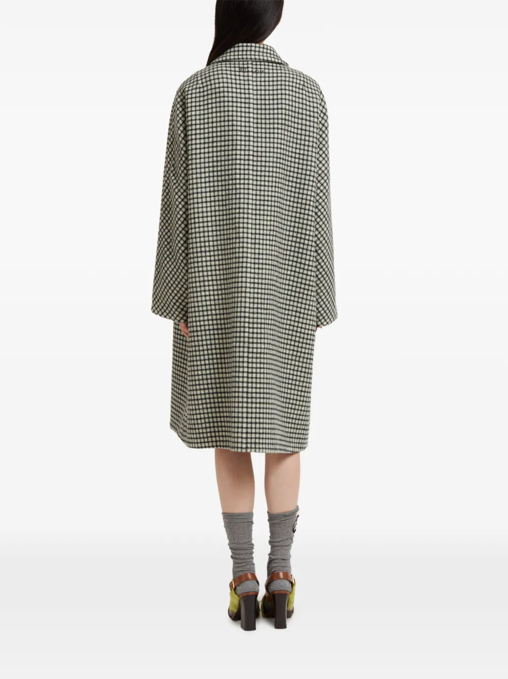 collared checked coat