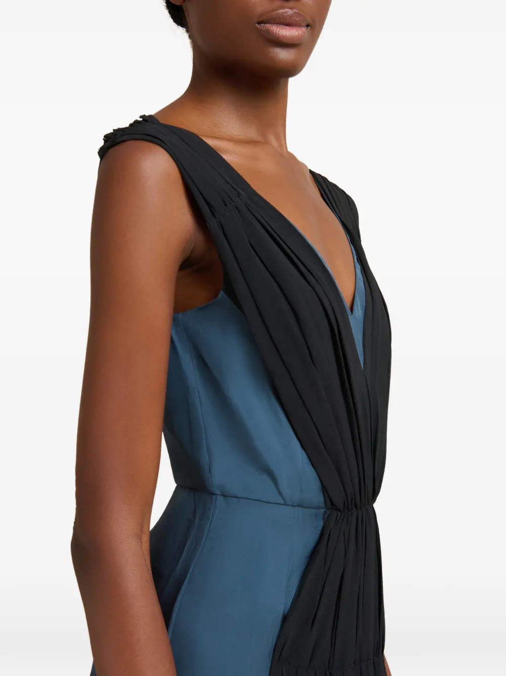 Marni Draping-detail Split Mini Dress In Black
