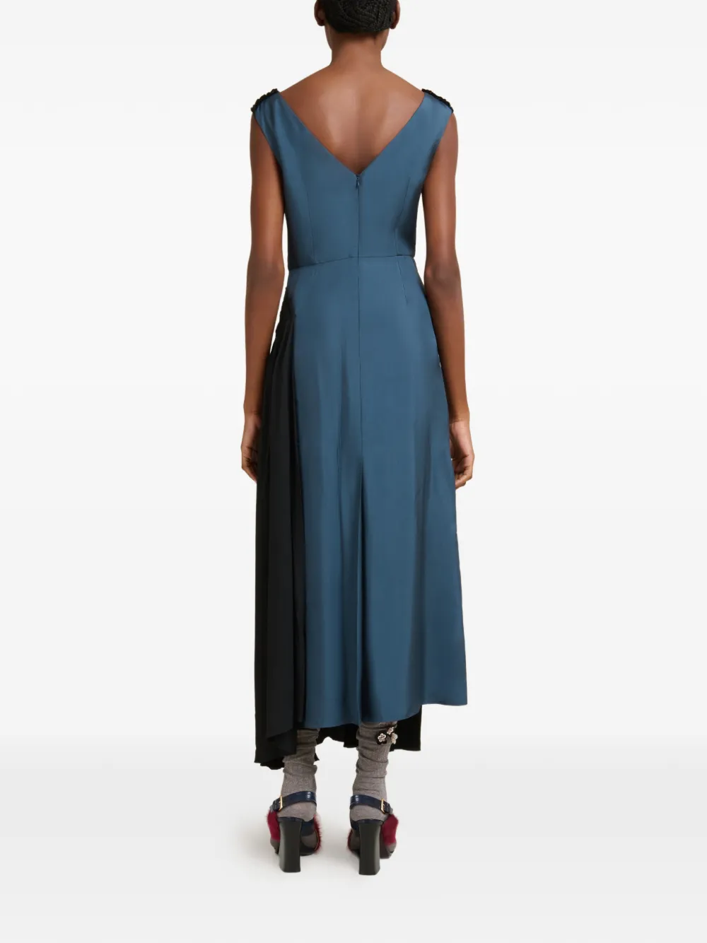 Marni Draping-detail Split Mini Dress In Black