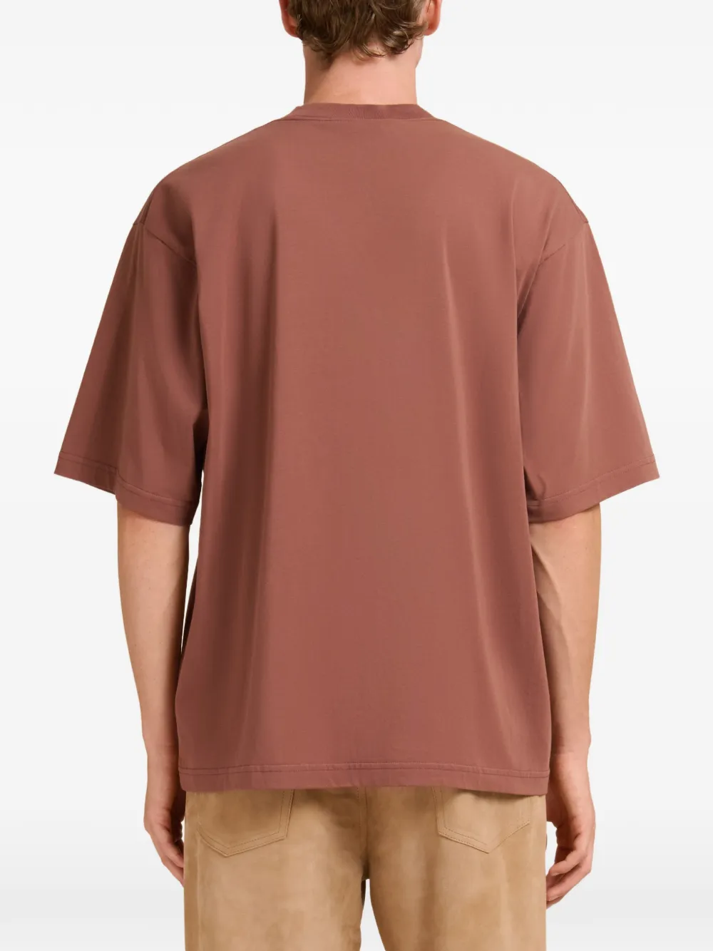 Marni Katoenen T-shirt met logo-print Bruin