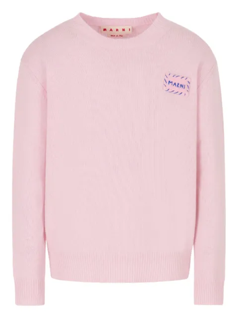 Marni logo-patch crew-neck sweatshirt