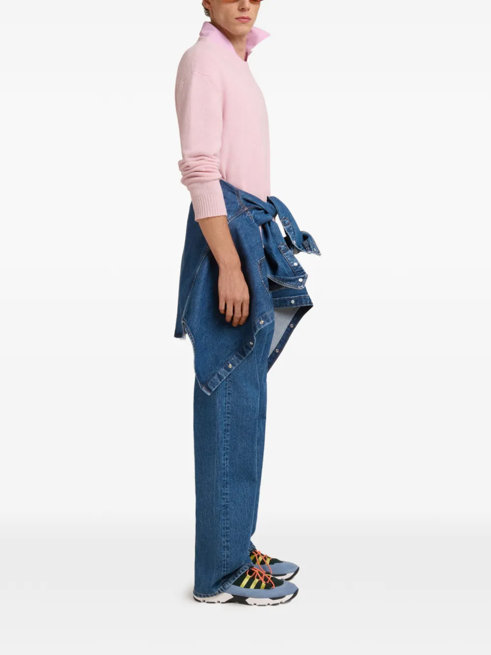 Marni logo-patch crew-neck sweatshirt - Roze