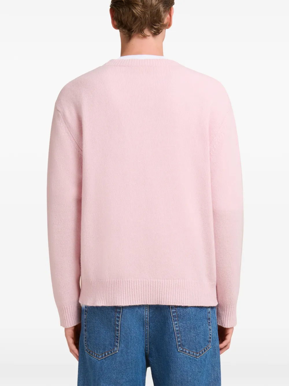 Marni Logo-patch Crew-neck Sweatshirt In Pink