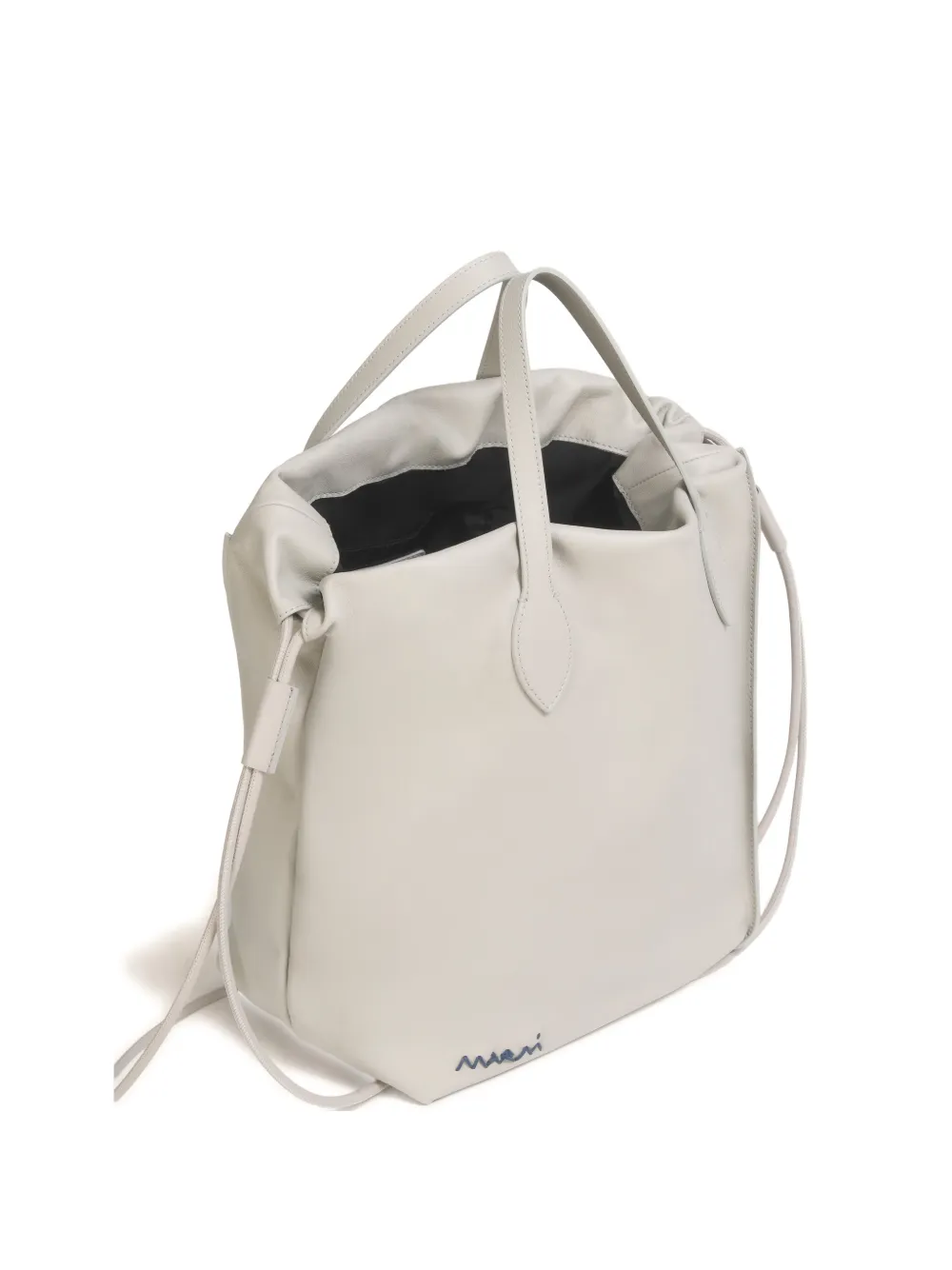  Marni Scrunchie Leather Backpack - Grey 