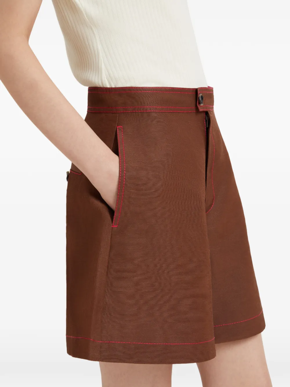 Marni Shorts met logopatch Bruin