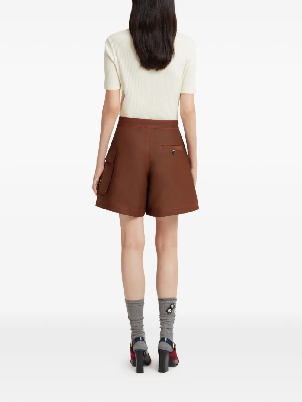 Marni Shorts met logopatch Bruin