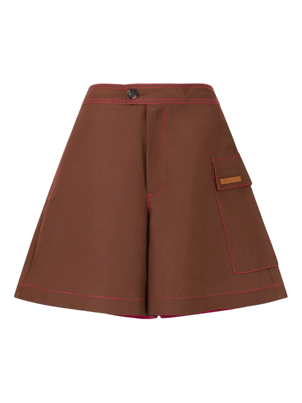Marni logo-patch shorts | Brown | Image 1