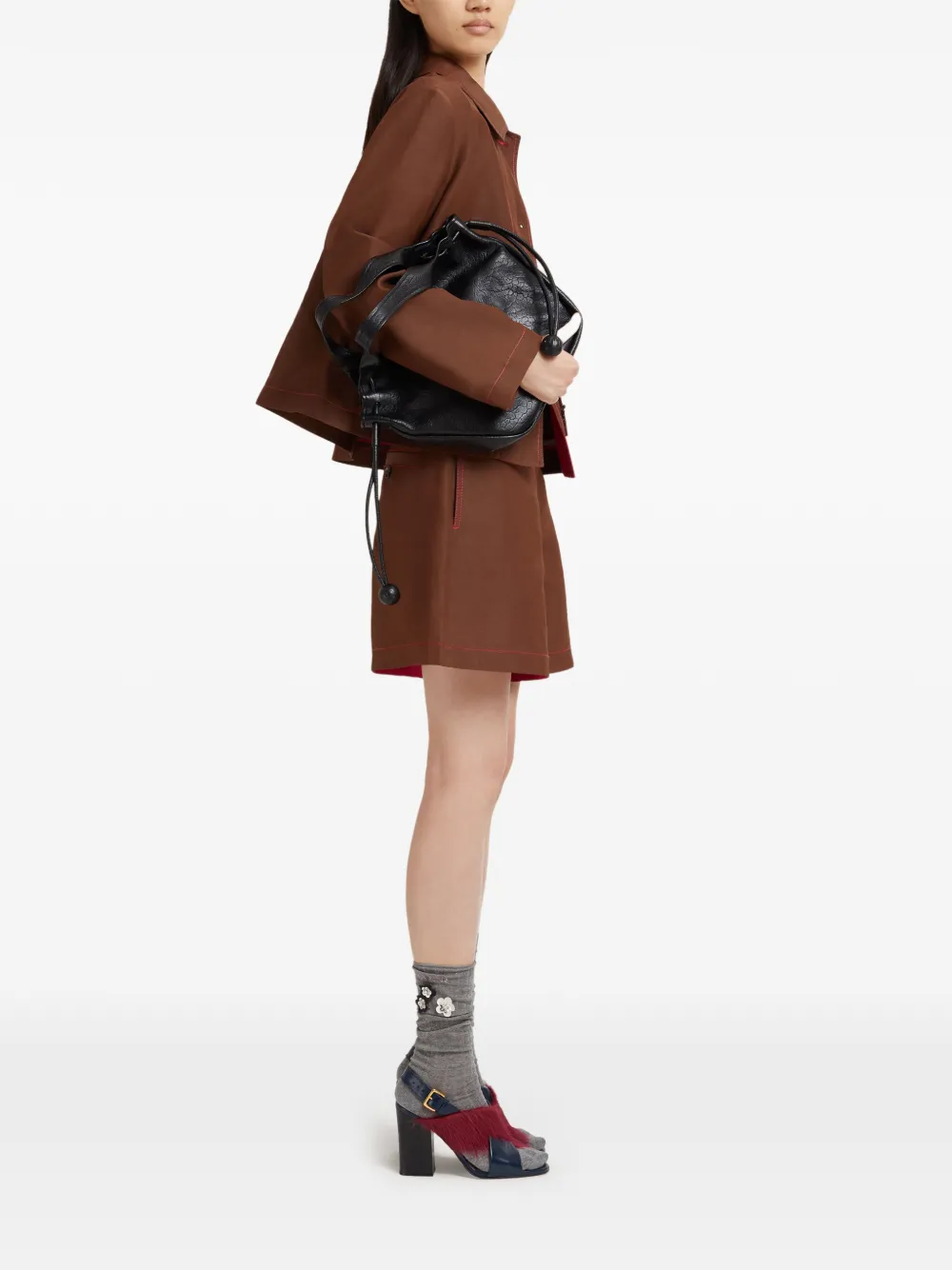  Marni Logo-patch Shorts - Brown 