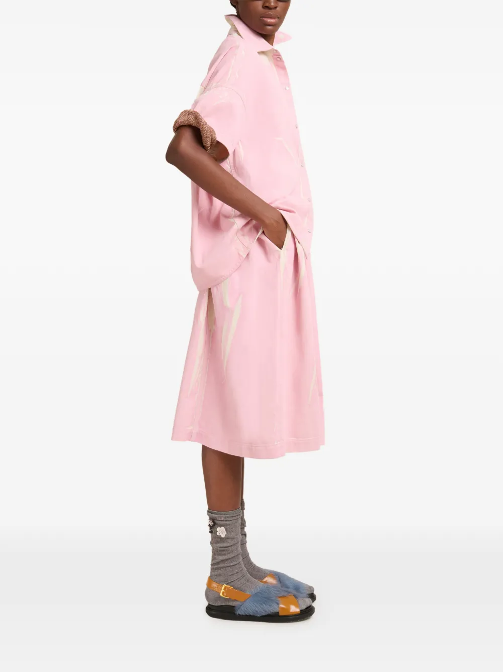  Marni Short-sleeves Denim Shirt - Pink 