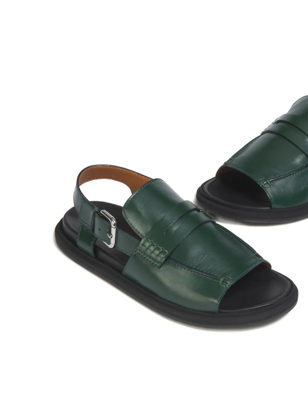 Marni Fussbett Buckle-strap Sandals In Green