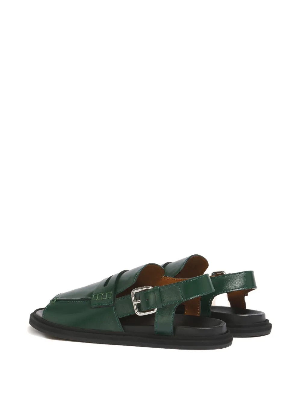 Marni Fussbett Buckle-strap Sandals In Green