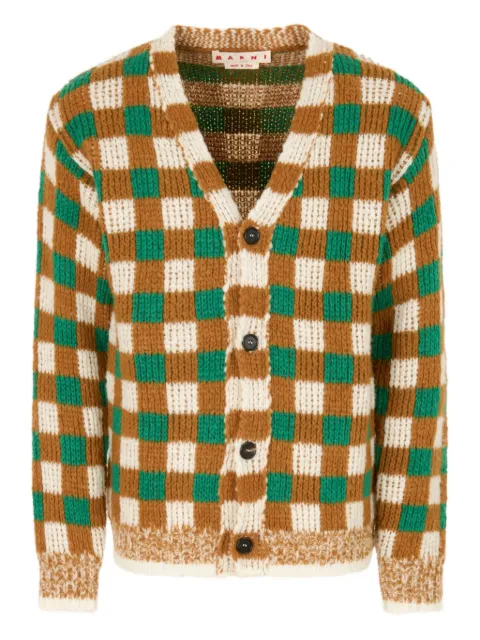 Marni checked ribbed cardigan