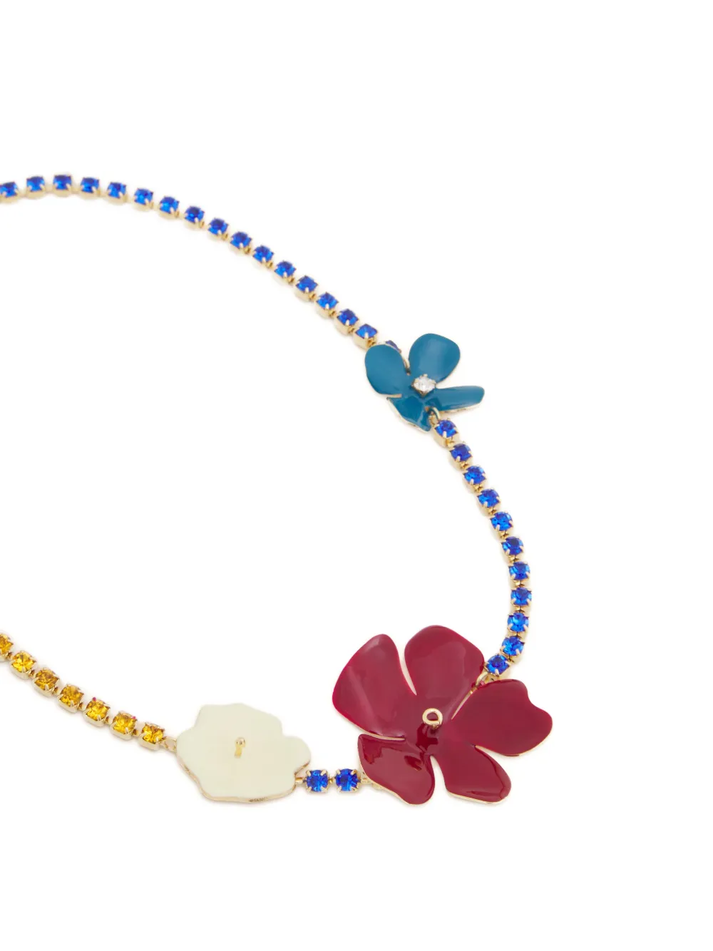 Marni Flower Embellished Necklace In Gold