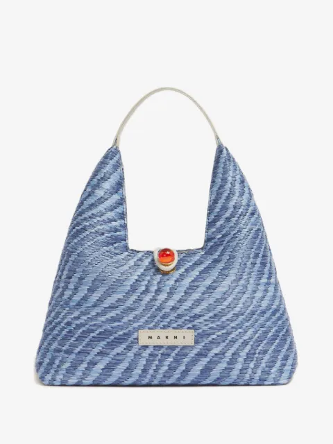 Marni wavy-pattern cabochon-trapeze tote bag