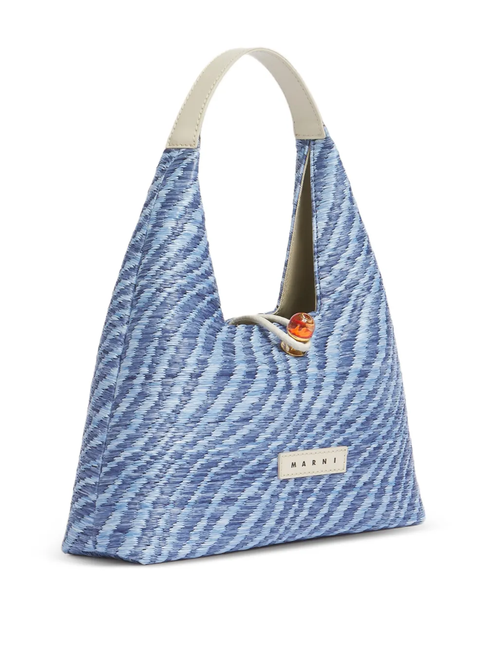  Marni Wavy-pattern Cabochon-trapeze Tote Bag - Blue 