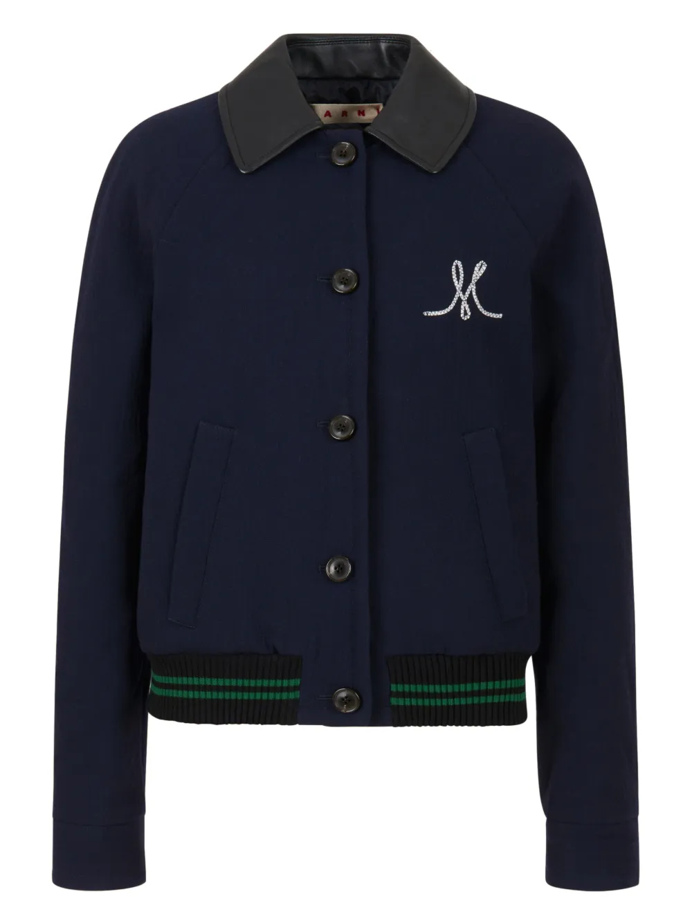 Marni Bomber con ricamo - Blu