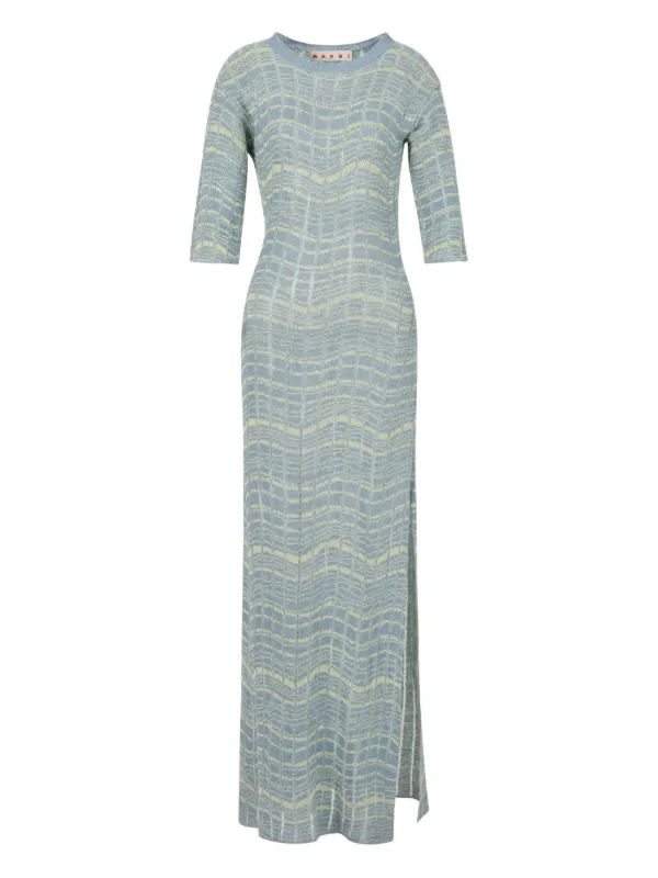 Marni Slit Maxi Dress in Blue