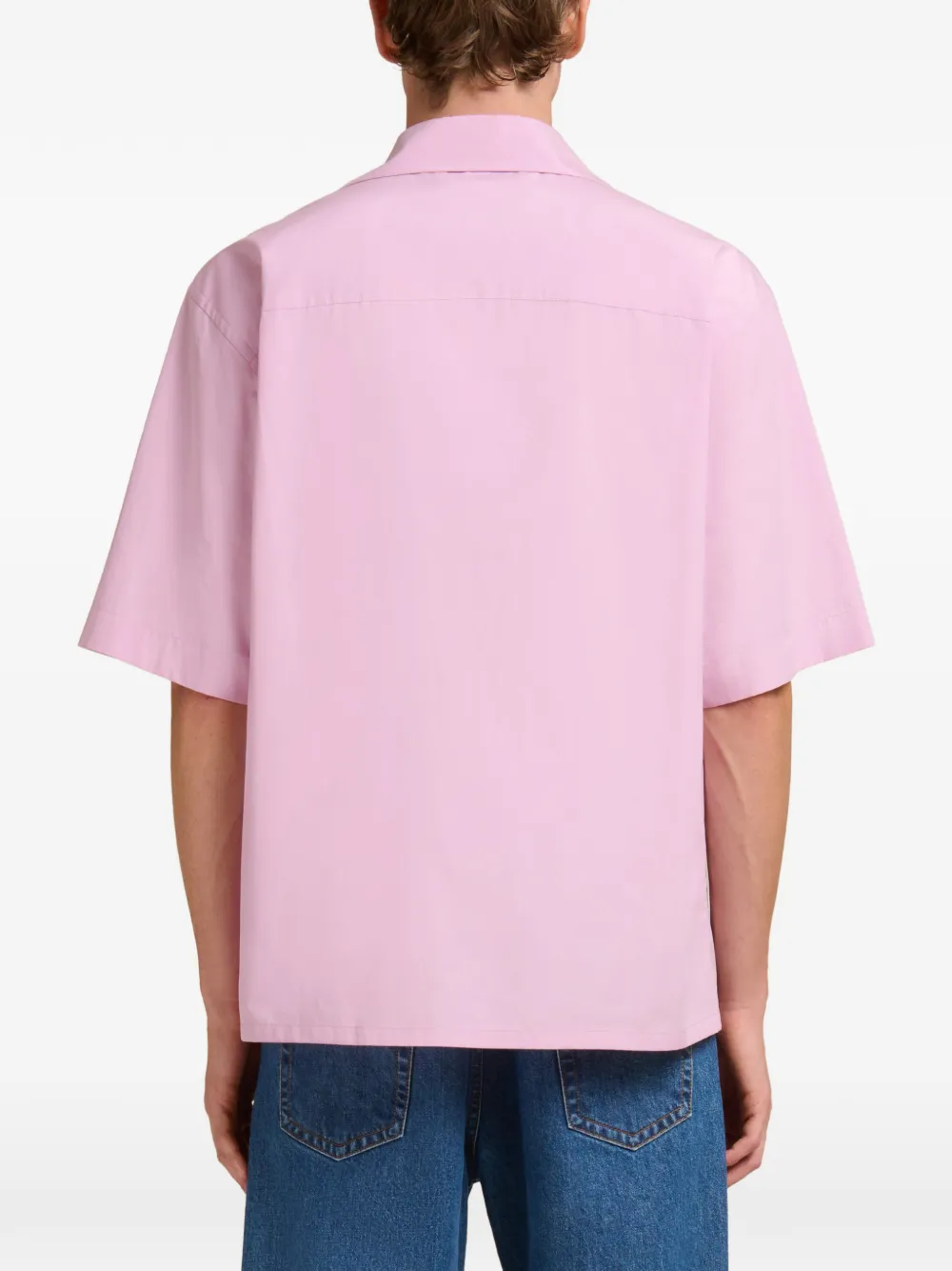 Marni Poplin bowlingshirt met logo Roze