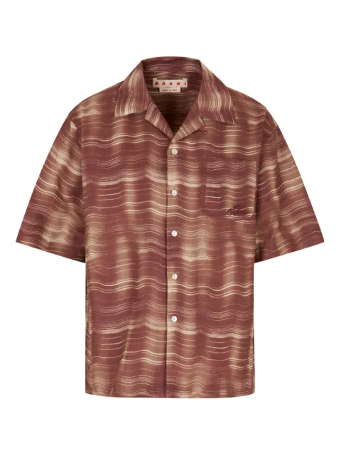Marni wave-print pocket shirt