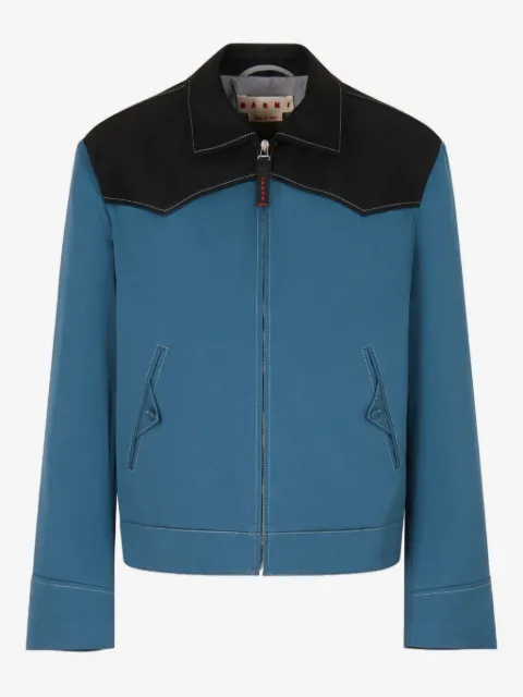 Marni water-repellent gabardine jacket with contrast yokes