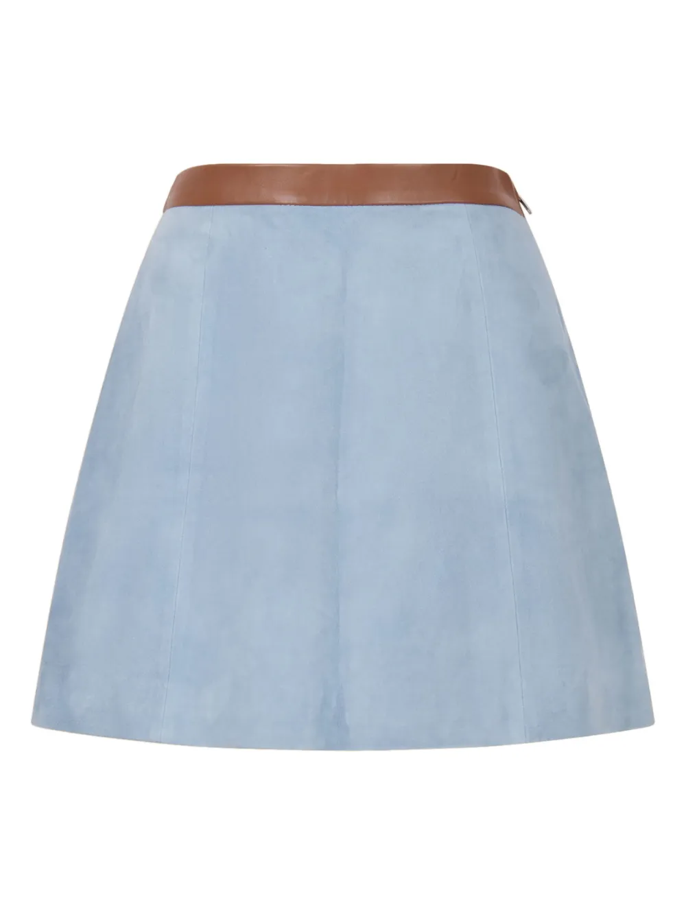 Marni Nappa-waistband Suede Midi Skirt In Blue