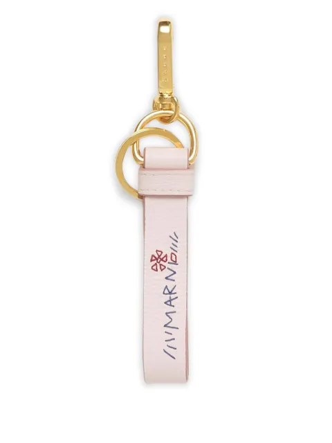 Marni flower-embroidery charm keyring